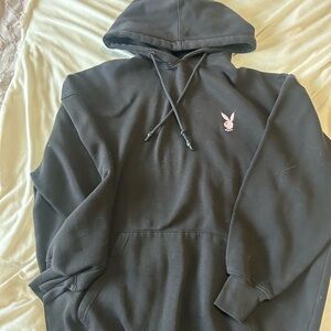 PLAYBOY x Missguided Black Oversized Hoodie